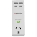 Monster Single Socket Surge Protector with USB-C & USB-A Ports White