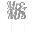 Mr and Mrs Wedding Cake Topper Silver Glitter Party Decorations Supplies