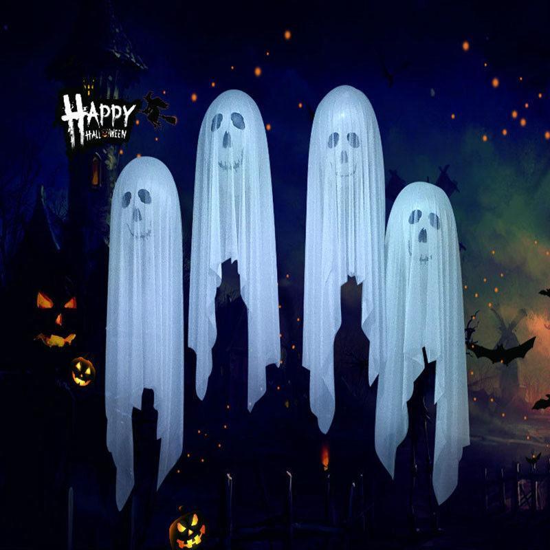 4X Spooky Halloween Party Deco White
