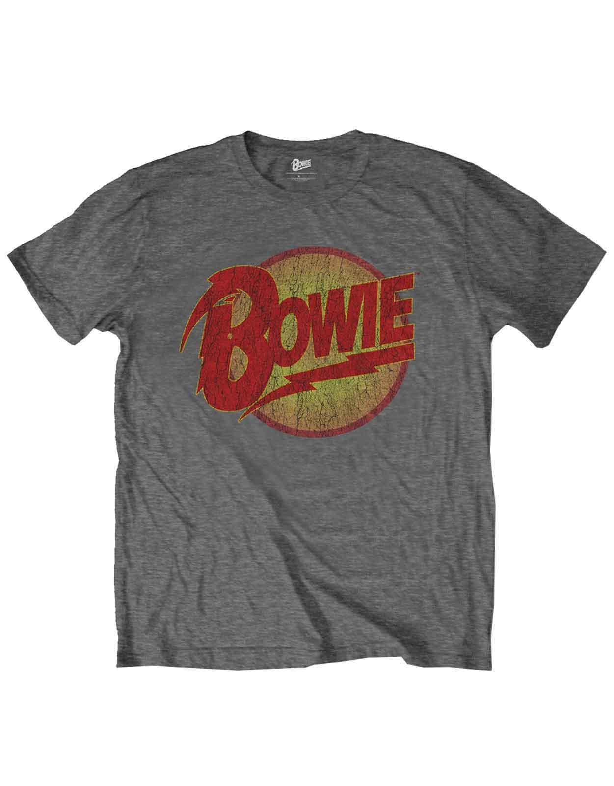David Bowie Kids T Shirt Diamond Dogs Logo Official Charcoal Grey (Ages 3-14yrs)