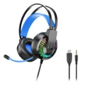 OVLENG GT68 Wired Gaming Headphones - Retractable Blue