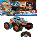 Hot Wheels - Monster Trucks Hw Transforming Rhinomite Rc In 1:12 Scale With 1:64 Scale Toy Truck - Mattel
