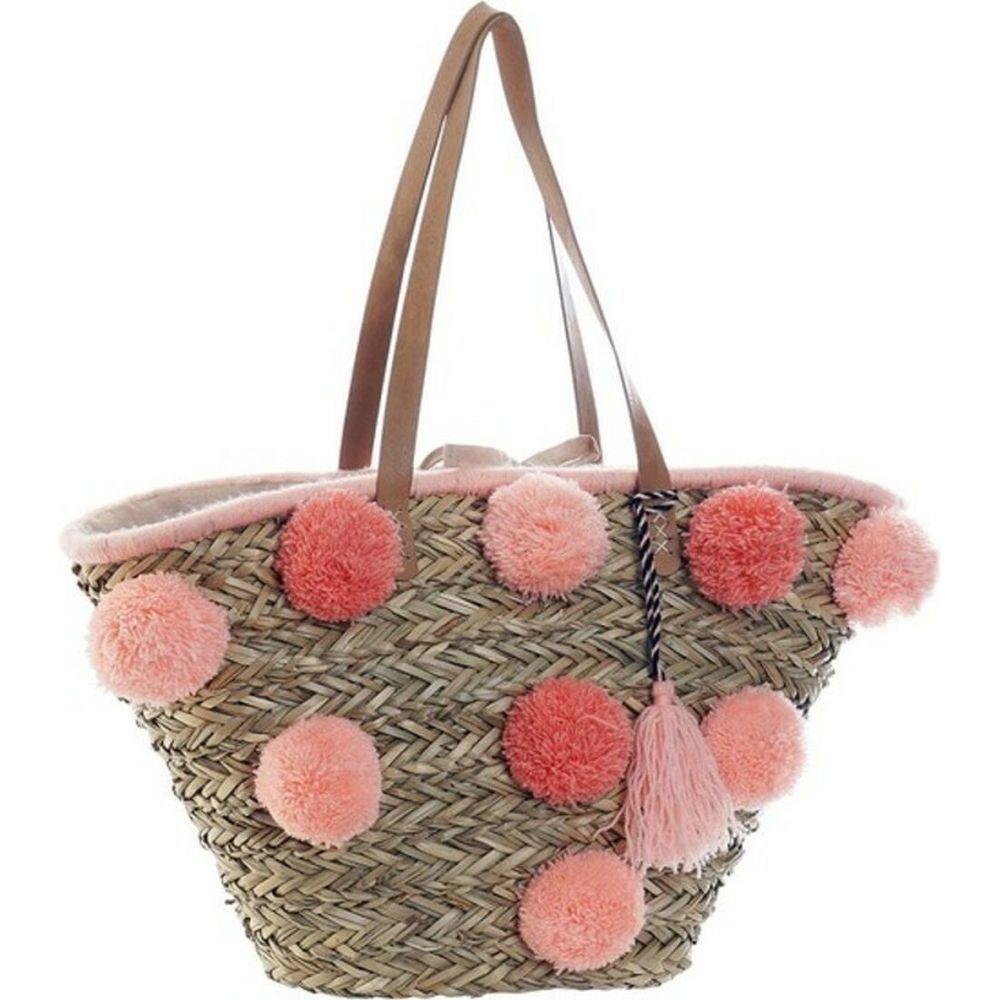 DKD Home Decor Pink Coral Pompoms Women's Polyester Tote Bag - Model DKD-123