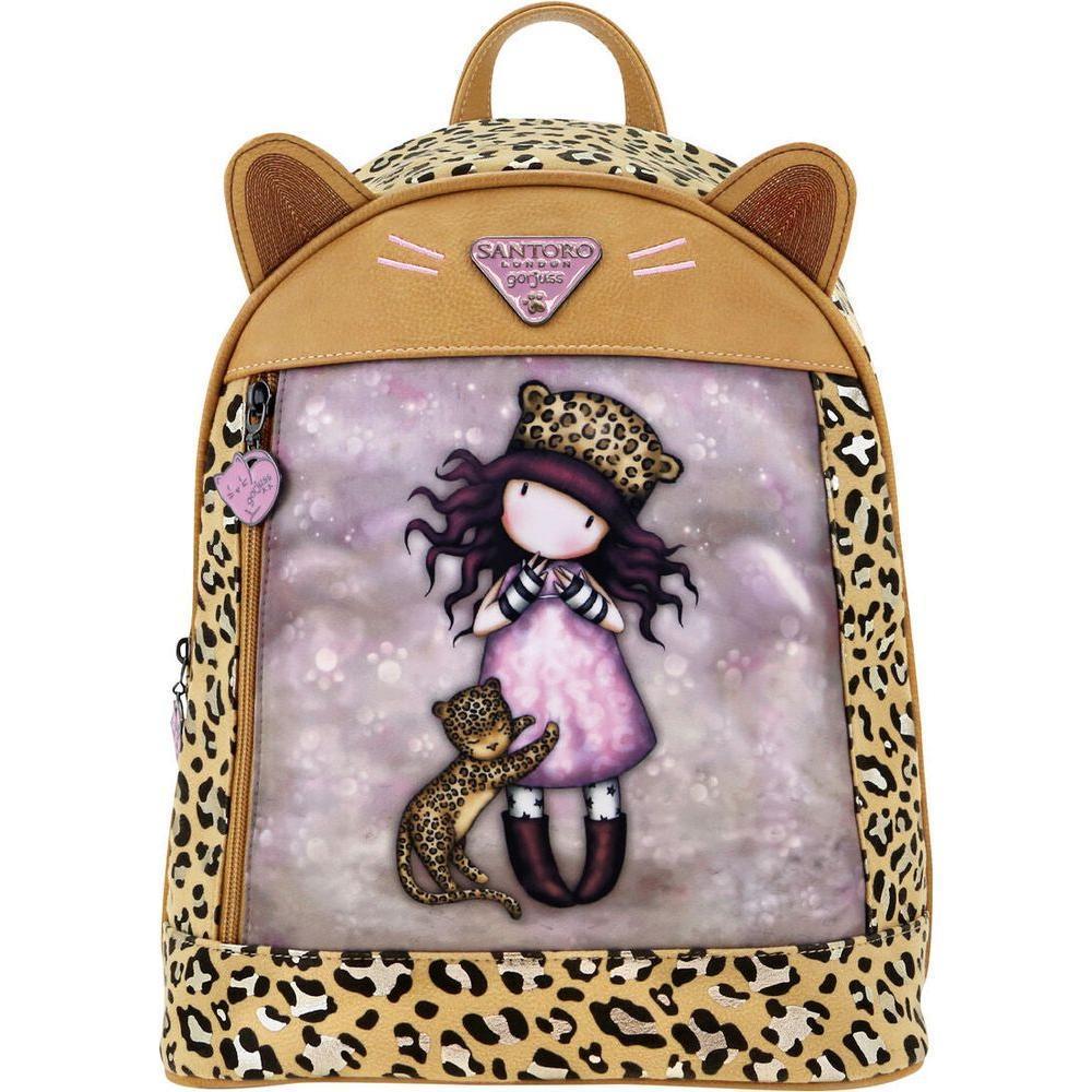 Gorjuss Leopard Casual Backpack (Model 25,5 x 31 x 10 cm) - Brown, for Girls