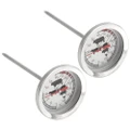 2x roasting thermometer stainless steel - analog meat thermometer up to 120 ° C - grill thermometer