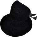 Women Straw Visor Hat Sunbonnet Beach Caps Visors Headband Hat Golf Sun Hat for Vacation Pool Black