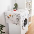 White Universal Washer Dryer Covers, Cotton Fridge Dt Cover, Washing Machine Cover with 6 Storage