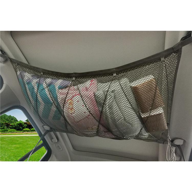 Car Luggage Net for Blanket Storage - Universal Car Cargo Net Bag with Adjtable Drawstring for Fou