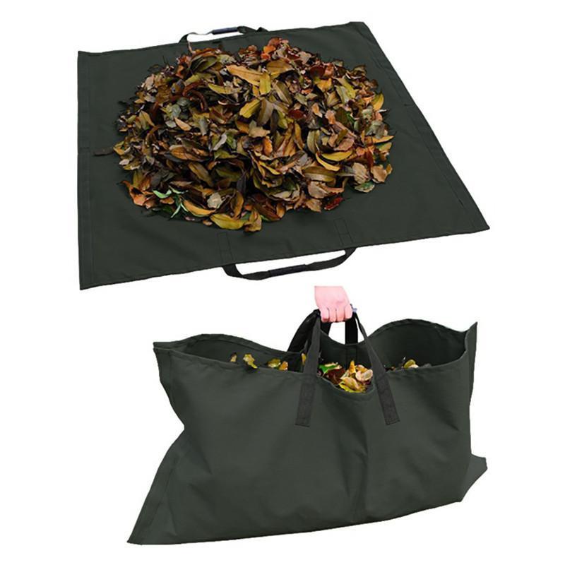 Black Foldable Garden Garbage Bag 2 in 1 Durable Rsable Waterproof Oxford Waste Bag Green zip Type