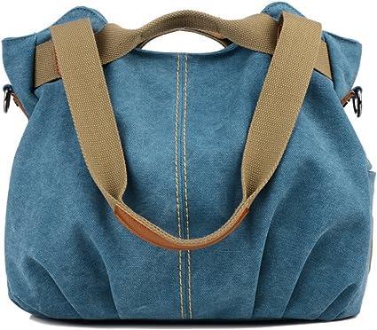 Women Canvas Handbag Shoulder Bag Crossbody Bag Handbag Crossbody Bags Shoulder Bags (Blue)