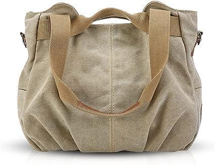 Women's Canvas Handbag Crossbody Bag Women's Shoulder Bag Women's Hobo Bag Khaki