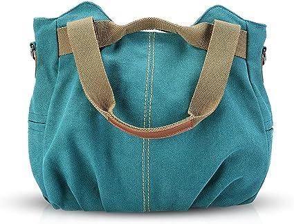 Women's Canvas Handbag Crossbody Bag Women's Shoulder Bag Women's Hobo Bag Lake Blue
