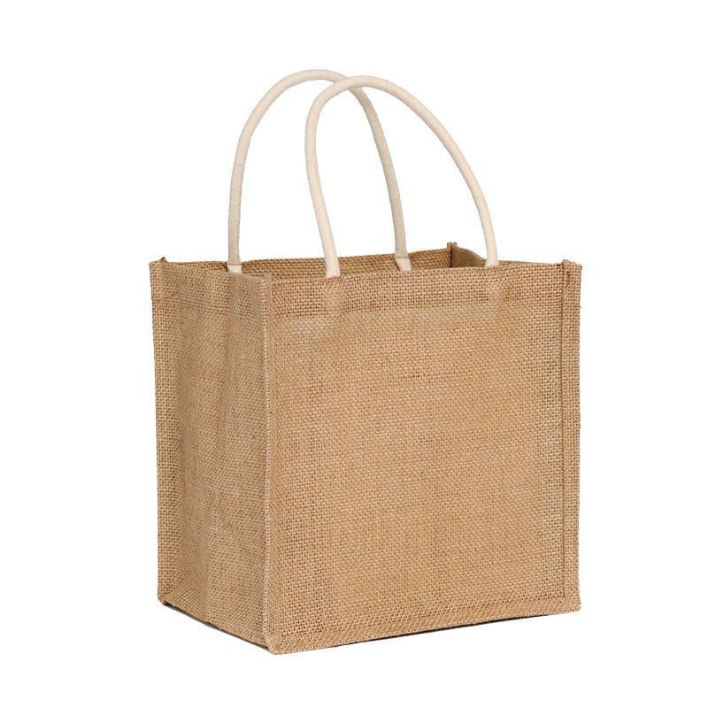 2 Pack Burlap Tote Bags Burlap Handle Bags Rsable Shopping Bags for Swimming Pool Fishing Shopping