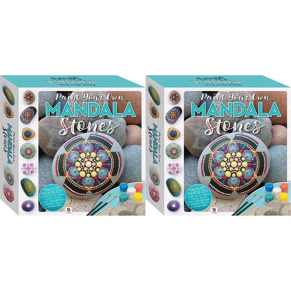 2x Craft Maker Paint Your Own Mandala Stones Box Set Craft Activity Kit Project