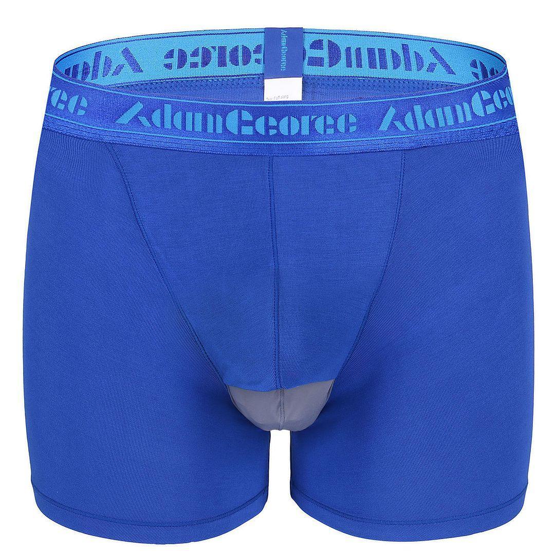 Adam George 4 Pack Men's Underwear Boxers Boyshorts Trunks MicroModal Blue