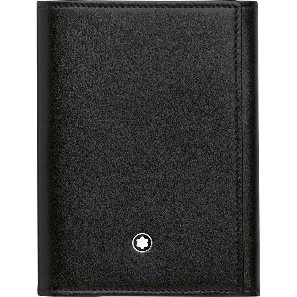 Montblanc Men's Card Holder 114536 - Black Leather Wallet for Stylish Organization