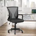 Advwin Office Chair Ergonomic Mid-Back Mesh Swivel Desk Chair Computer Chair Black