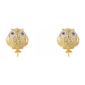 Lancaster Ladies' Golden Sterling Silver Owl Earrings JLA-EAR-OWL-6