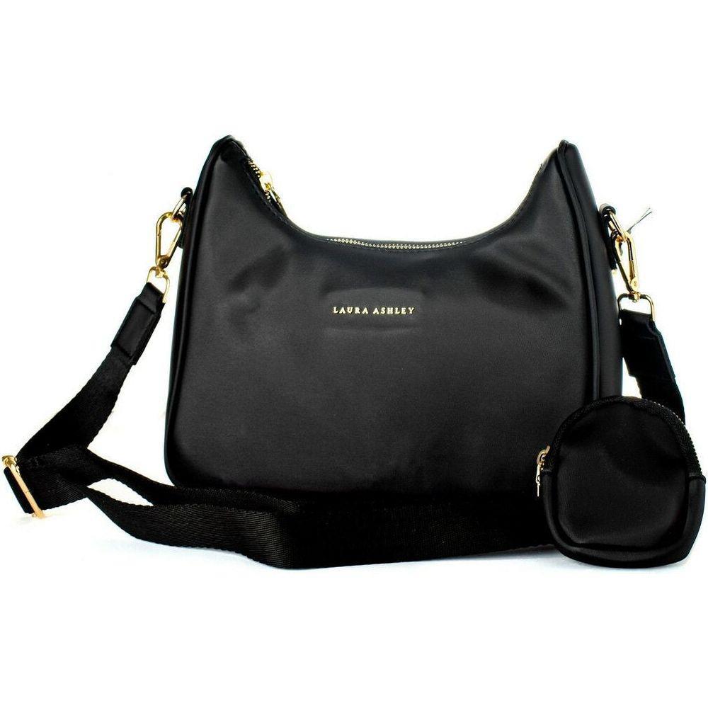 Laura Ashley CLARENCE-NOIR Black Synthetic Women's Handbag (Model No. 25 x 20 x 10 cm)