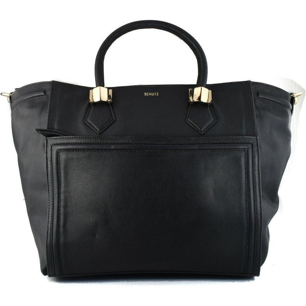 Schutz NEUTRAL Black Leather Women's Handbag - Model XYZ123 (30 x 30 x 17 cm)