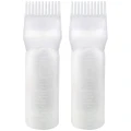 2 Pcs Graduated Scale Applicator Bottle for Hair Dye Bottle Applicator Brush-White