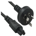 Power Cable from 3-Pin AU Male to IEC C5 Female Plug - 3m