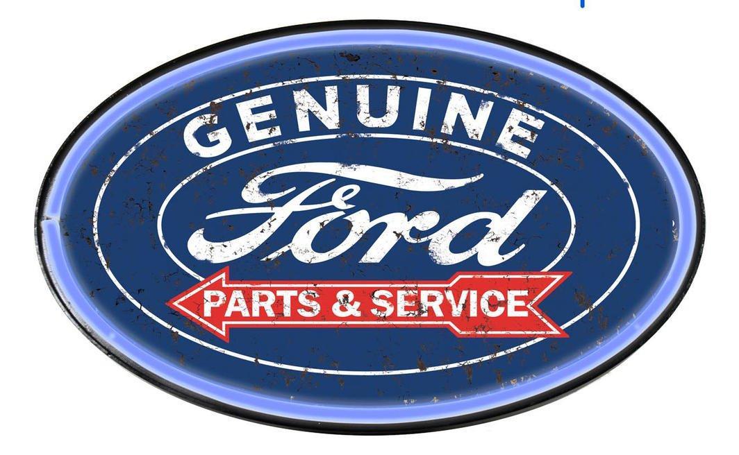 Man Cave Ford Genuine Parts Rope LED Oval Wall Sign Light