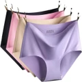 Women's Seamless Ice Silk Underpants - Hipster Lingerie Briefs (AUS)