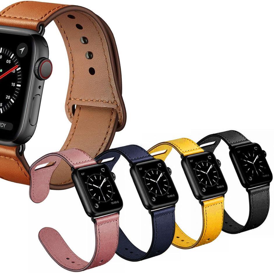 Leather Strap for Apple Watch Band - Compatible with iWatch Series 7 6 5 4 3 2 1 (38/40/42/44/41 mm)