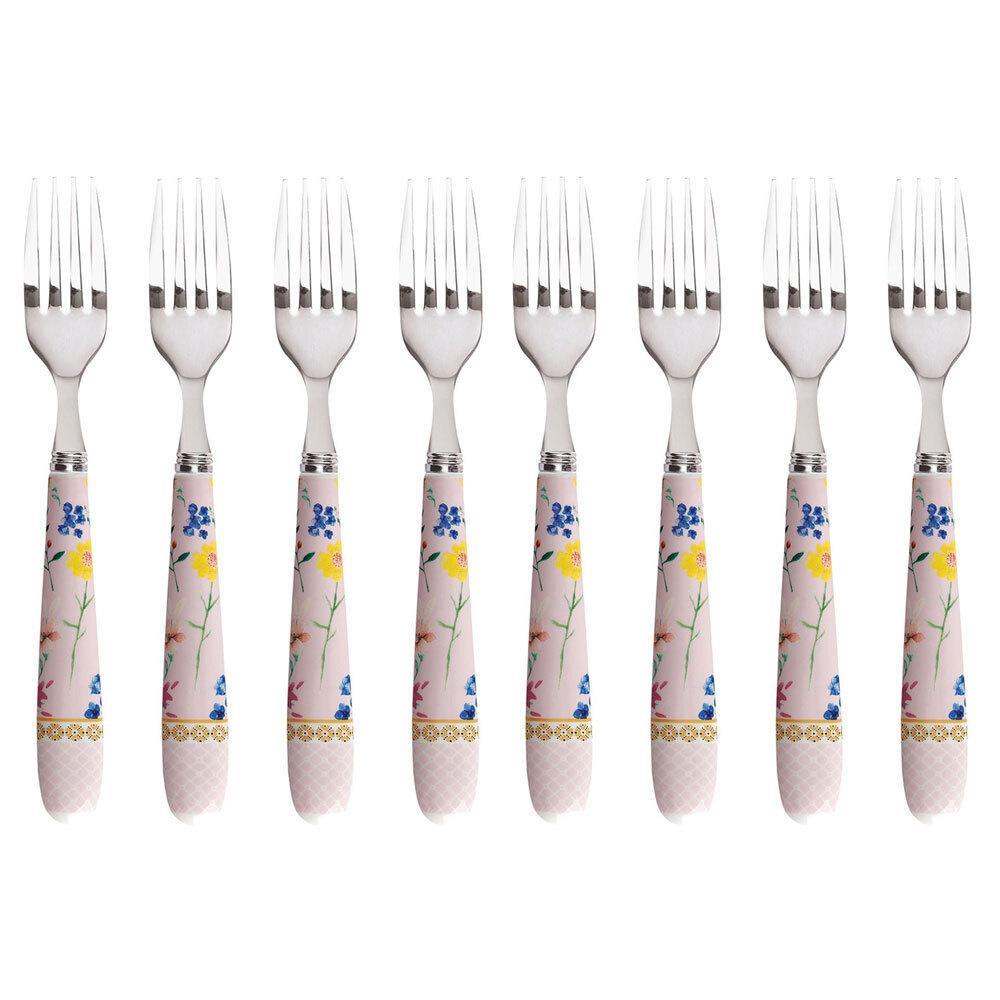 8pc Maxwell & Williams Teas & C's Contessa Stainless Steel Fruit/Cake Forks Rose