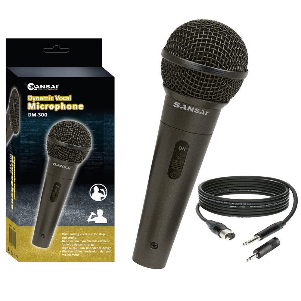 Sansai Dynamic Unidirectional Karoke Vocal Recording Microphone Black