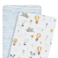Living Textiles | 2pk Bedside Co-Sleeper Fitted Sheets - Up Up & Away