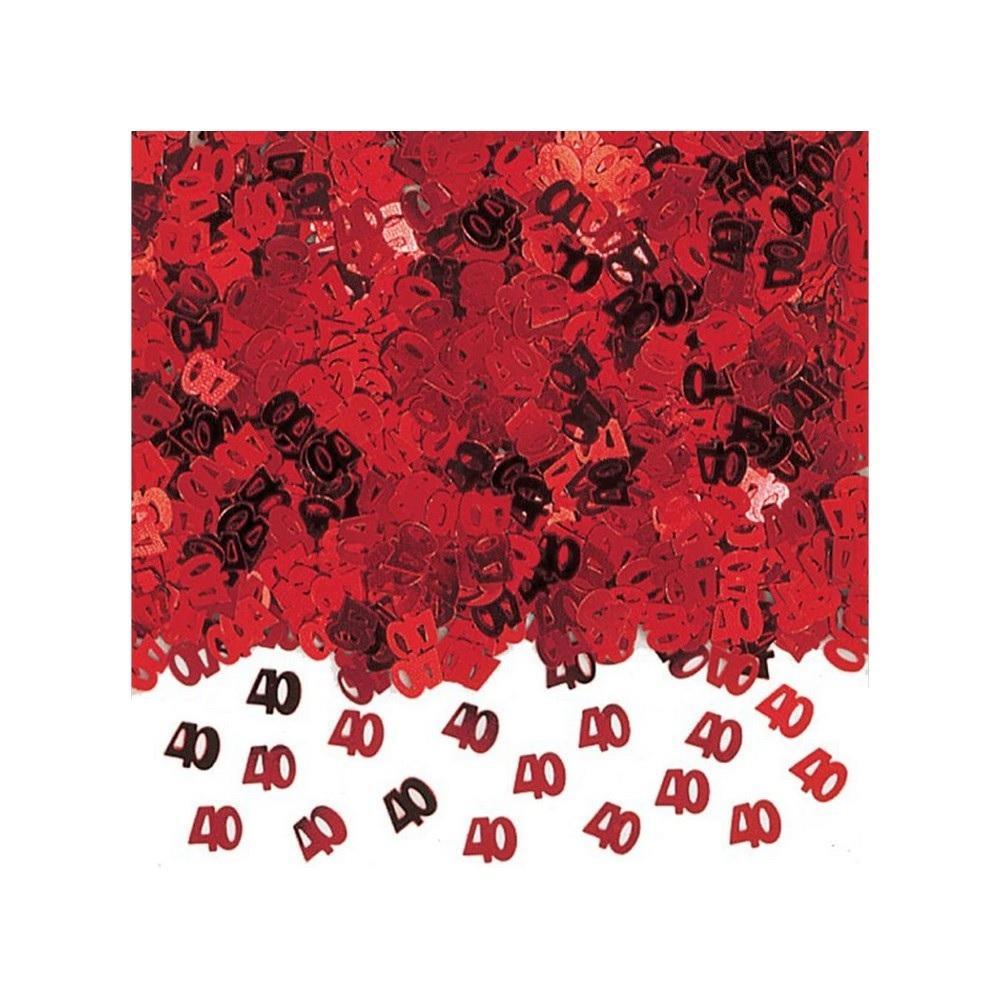 Amscan Metallic 40th Anniversary Confetti (Pack of 3) (Red/Black) (One Size)