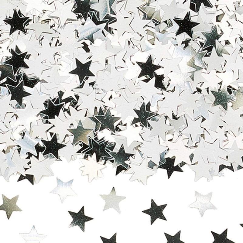 Amscan Metallic Stars Confetti (Silver/Black) (One Size)