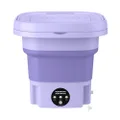 8L Portable Foldable Mini Washing Machine Collapsible Bucket For Travel Dorm Apt Purple