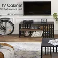 TV Cabinet Entertainment Unit Stand 120cm fits up to 55” TV Wood Metal TV Consol