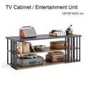 3 Tiers TV Cabinet Entertainment Unit Stand fits up to 55” TV Metal Frame