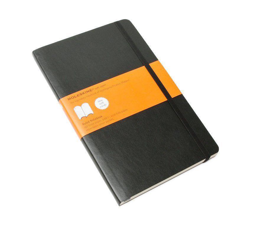 Moleskine Classic Notebook Large - Black, Ruled, Soft Cover