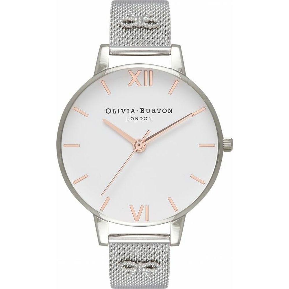 Olivia Burton OB16ES10 Ladies' Quartz Wristwatch Stainless Steel Silver White Dial 38mm