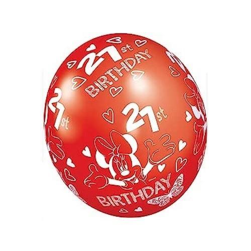 Disney Latex Minnie Mouse 21st Birthday Balloons (Pack of 5) (Red/White) (One Size)