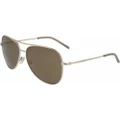 DKNY Women's Aviators DK102S-717 Sunglasses - Elegant Golden Metal Frame with Green Lenses - UV400 Protection
