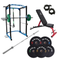 Commercial Power Cage & Bumper Plate Home Gym [Package 2]