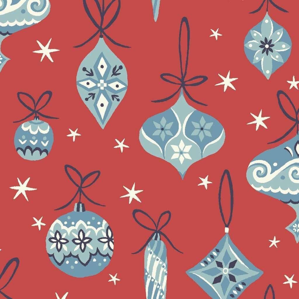 Liberty of London A Festive Collection - Deck The Halls Red Christmas Fabric Quilting Sewing