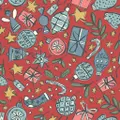Liberty of London A Festive Collection - Festive Joy Red Fabric Quilting Sewing
