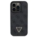Guess PU 4G Strass Triangle Metal Logo Kryt pro (Suits iPhone 15 Pro Max) - Black