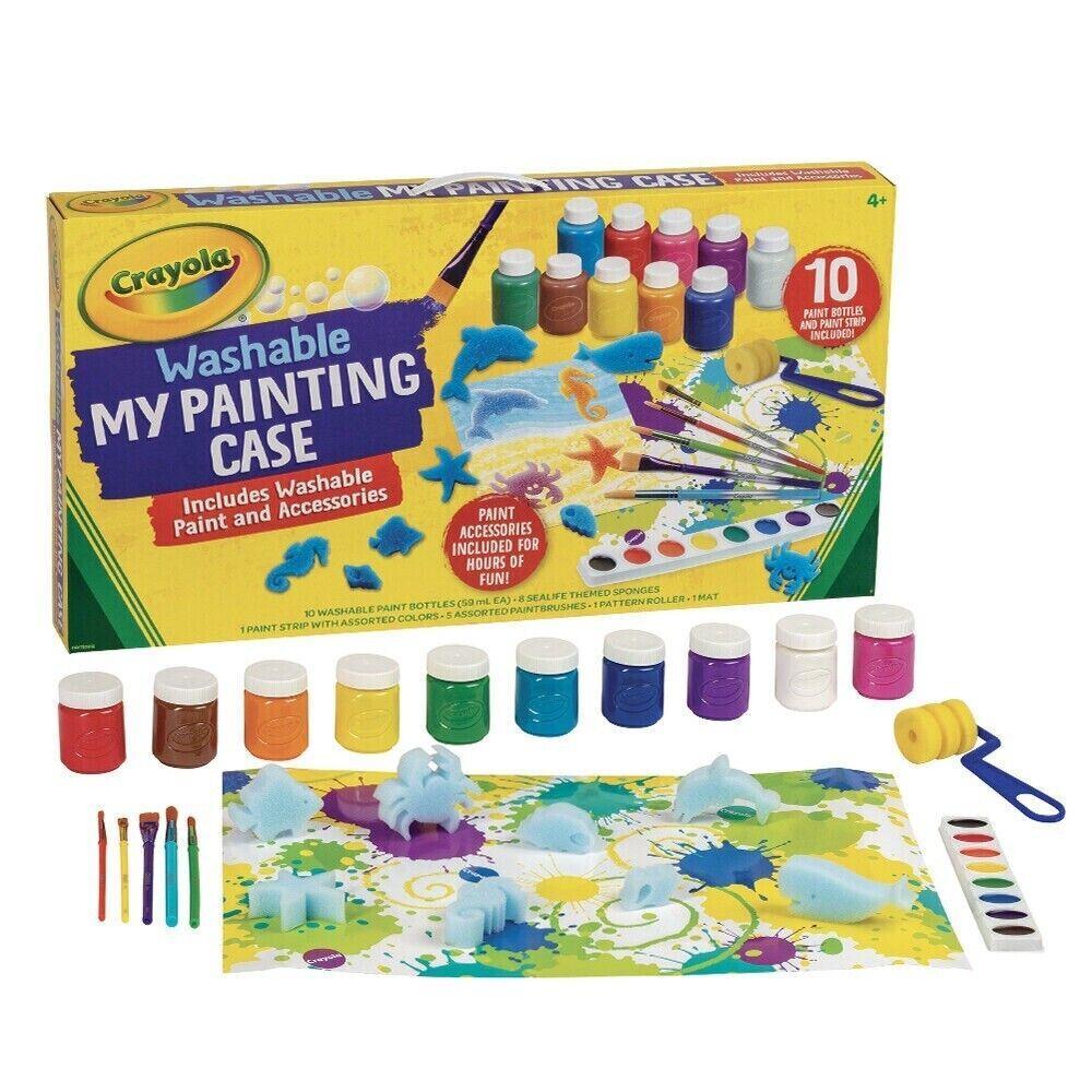 Crayola Kids Washable My Painting Case Sealife themed sponges Paint Colours Play