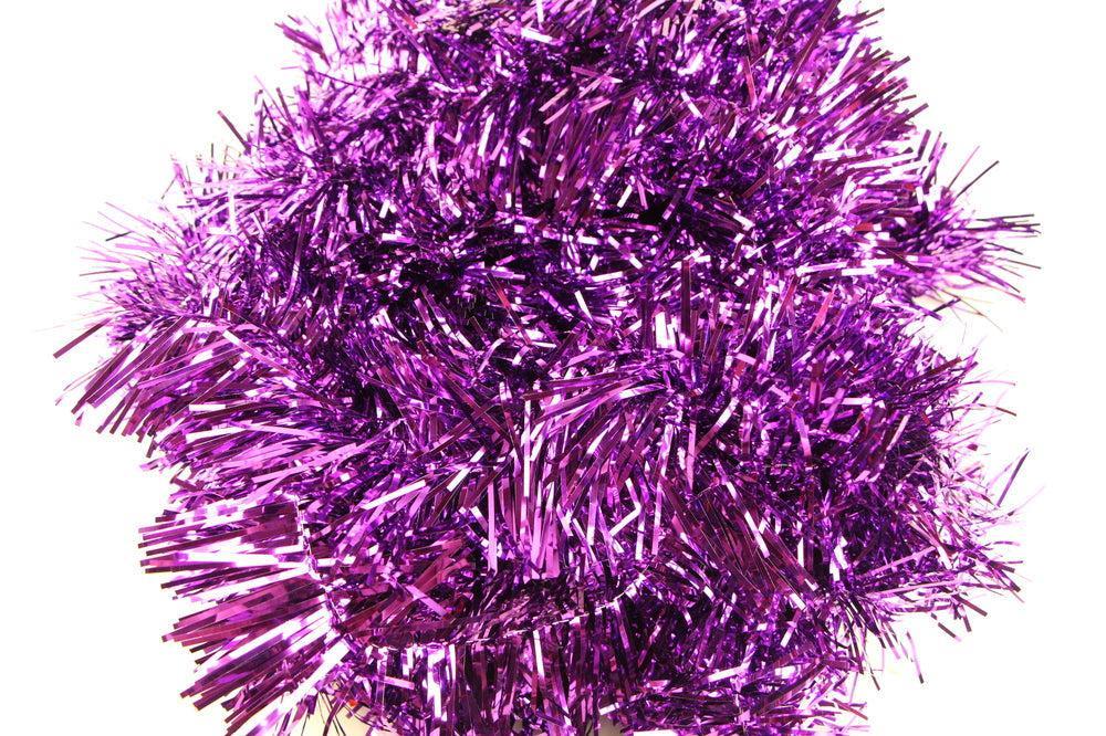 50 X Christmas Tinsel Thin Xmas Garland Tree Decorations - Purple