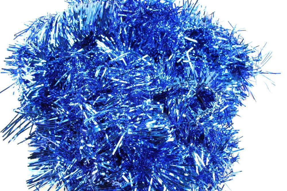 50 X Christmas Tinsel Thin Xmas Garland Tree Decorations - Royal Blue
