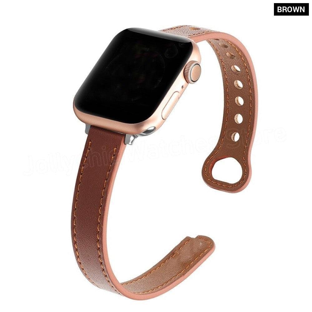 Leather Loop Wristband Strap For Apple