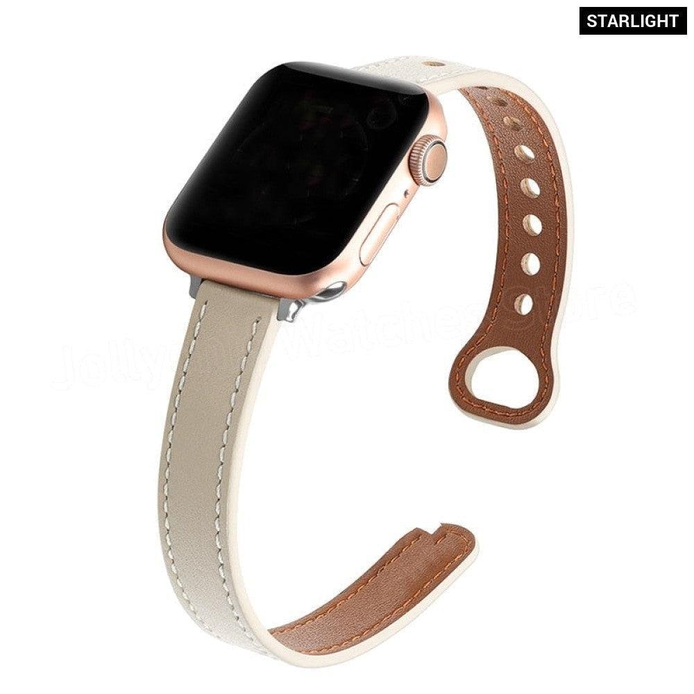 Leather Loop Wristband Strap For Apple